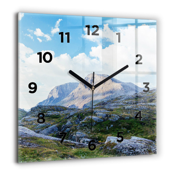 Square wall clock Rocky Landscape