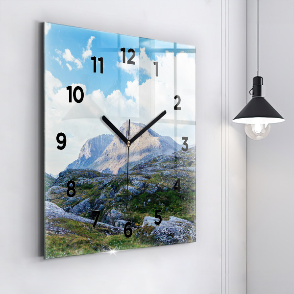 Square wall clock Rocky Landscape