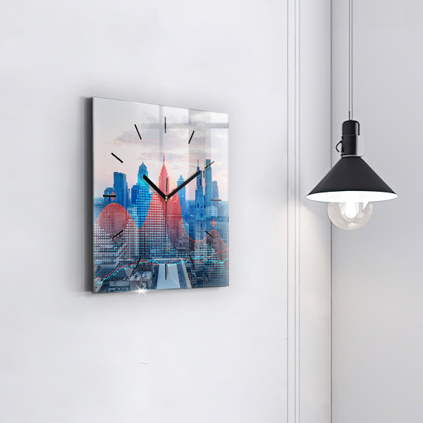 Square wall clock Skyscrapers in Philadelphia