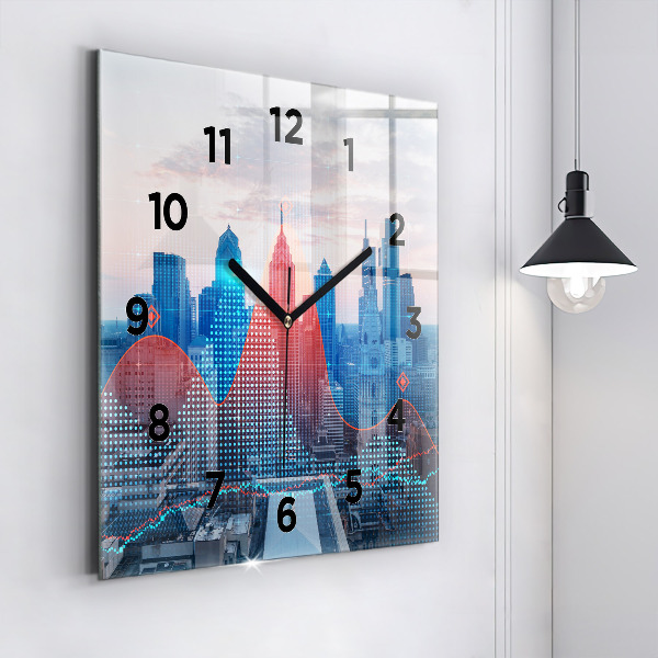 Square wall clock Skyscrapers in Philadelphia