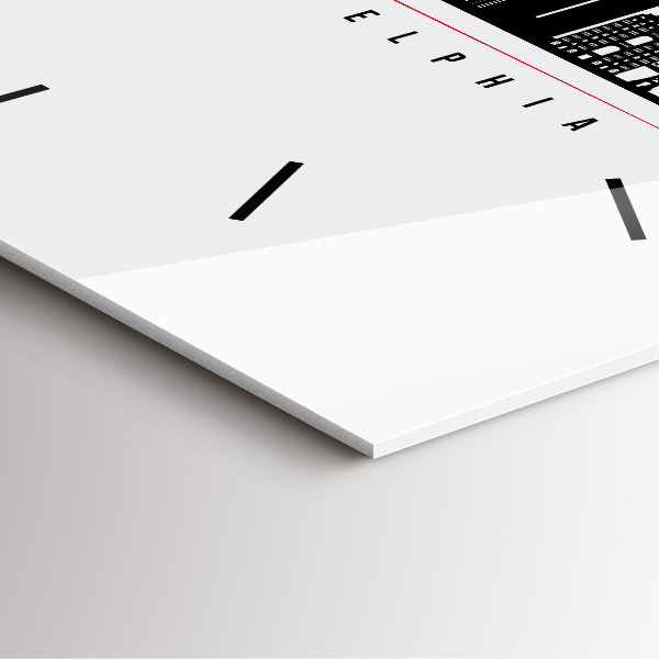 Square wall clock Philadelphia illustration