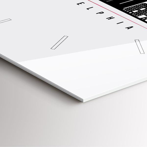 Square wall clock Philadelphia illustration