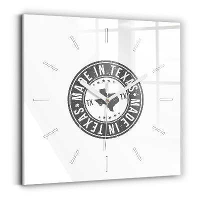Square wall clock Texas stamp