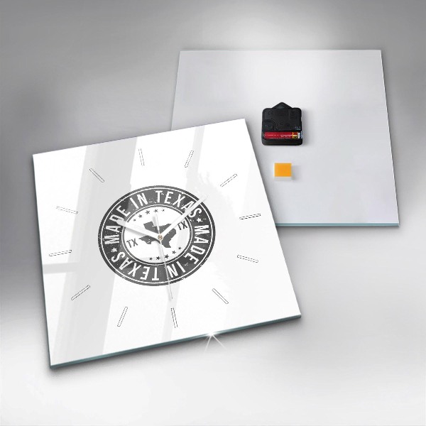 Square wall clock Texas stamp