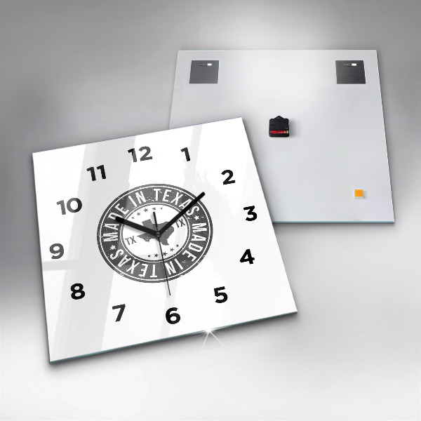 Square wall clock Texas stamp