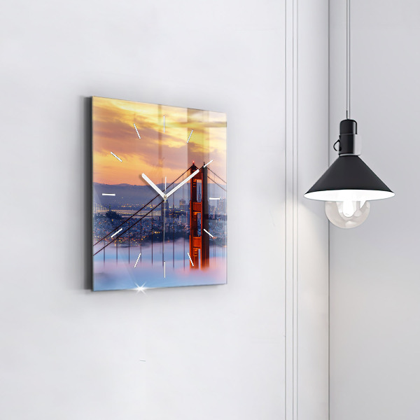 Square wall clock San Francisco Bridge