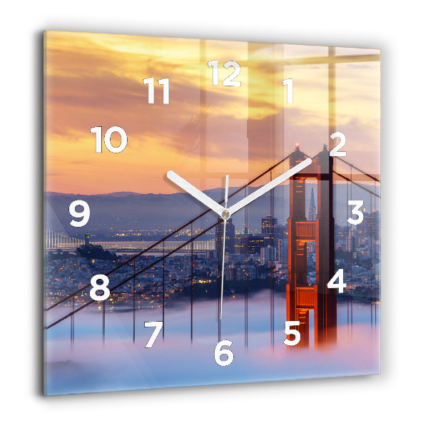 Square wall clock San Francisco Bridge
