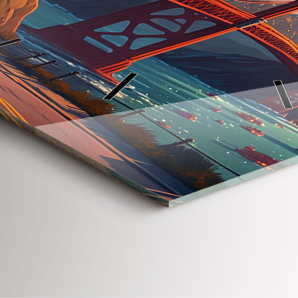 Square wall clock San Francisco Bridge