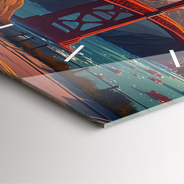 Square wall clock San Francisco Bridge