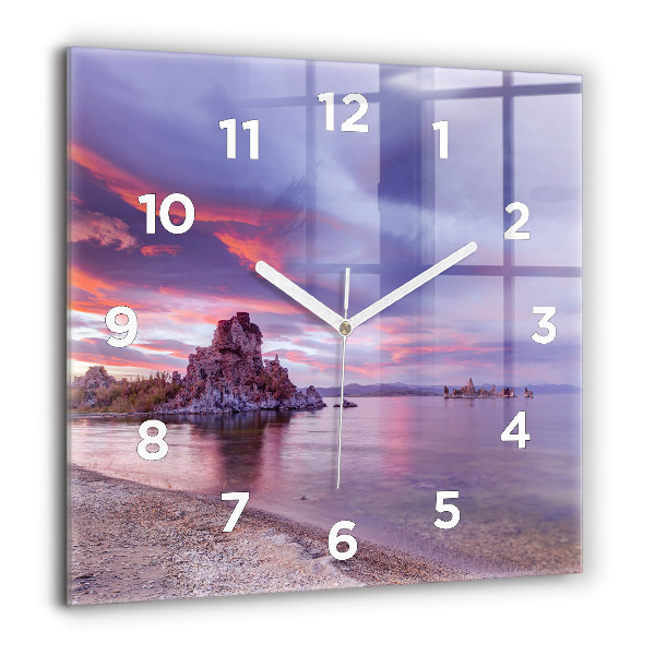 Square wall clock California Sunrise