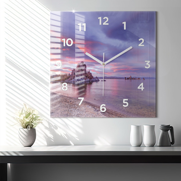 Square wall clock California Sunrise