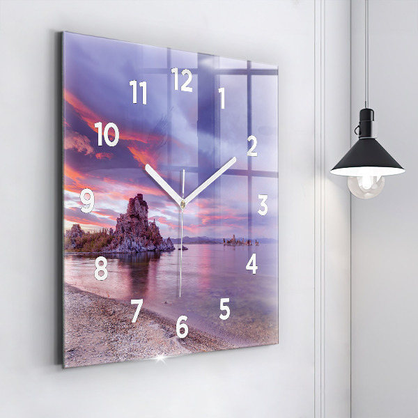 Square wall clock California Sunrise