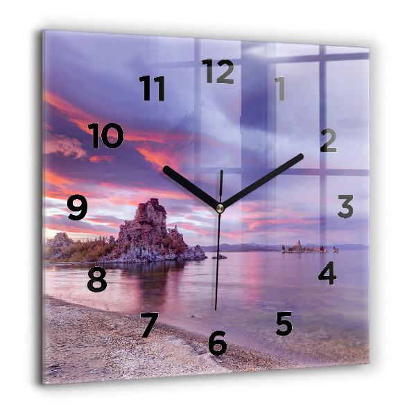 Square wall clock California Sunrise