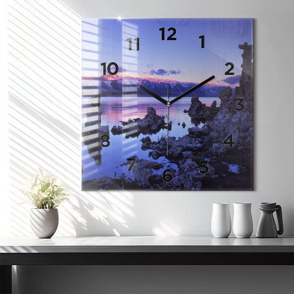 Square wall clock Lake California