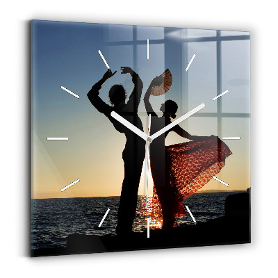 Square wall clock Spanish Dance at Sea