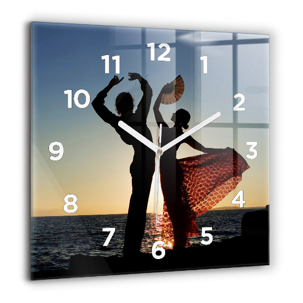 Square wall clock Spanish Dance at Sea