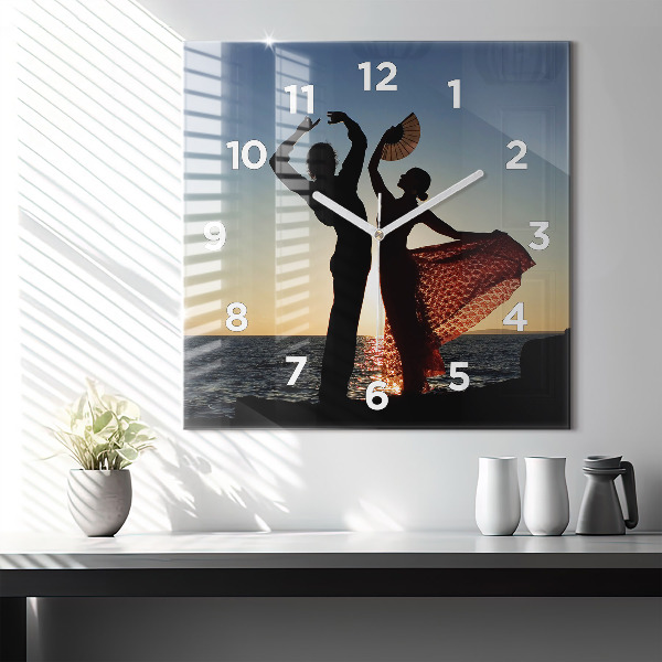 Square wall clock Spanish Dance at Sea