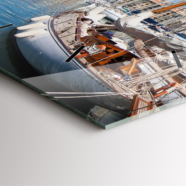 Square wall clock Marina in Marseille France