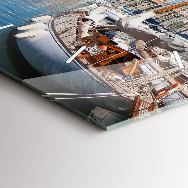 Square wall clock Marina in Marseille France