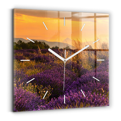 Square wall clock Lavender meadow France