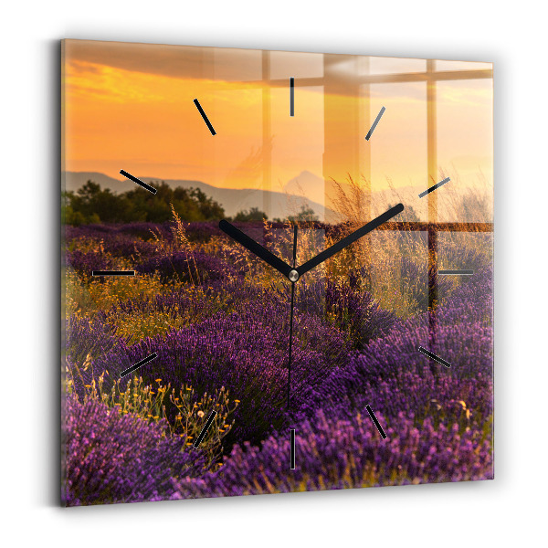 Square wall clock Lavender meadow France