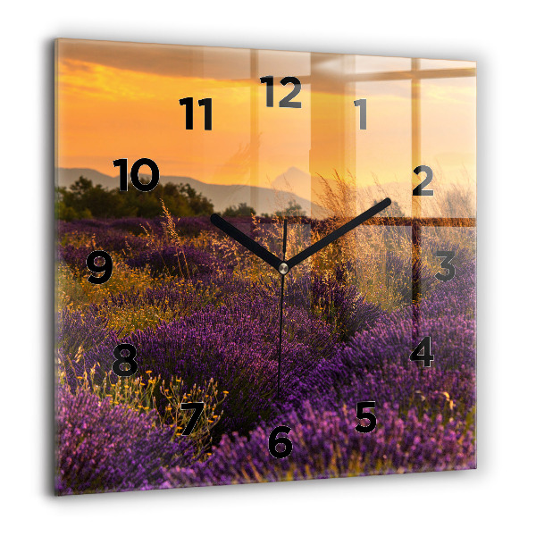 Square wall clock Lavender meadow France