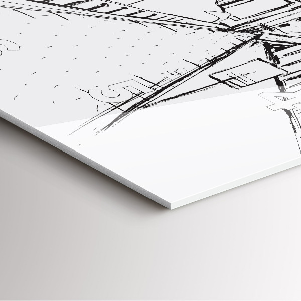 Square wall clock Drawing of the city of Provence