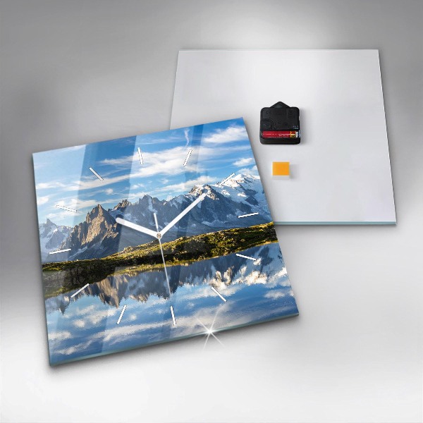 Square wall clock Chamonix Valley, French Alps