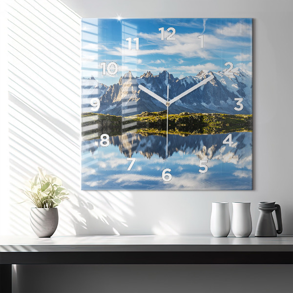 Square wall clock Chamonix Valley, French Alps
