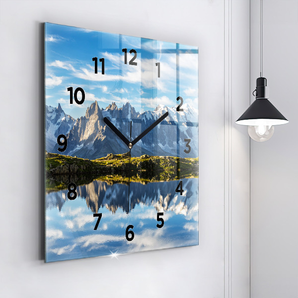 Square wall clock Chamonix Valley, French Alps