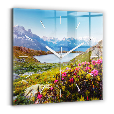 Square wall clock Mont Blanc Glacier Chamonix