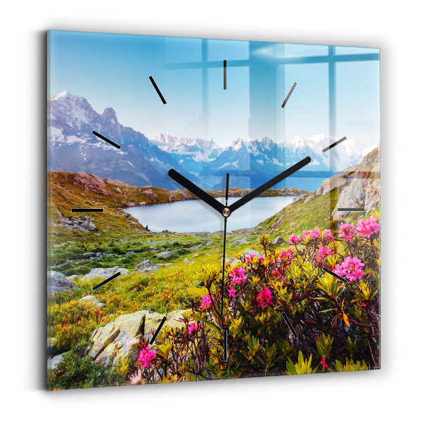 Square wall clock Mont Blanc Glacier Chamonix