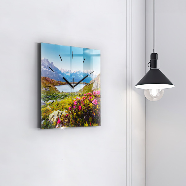 Square wall clock Mont Blanc Glacier Chamonix