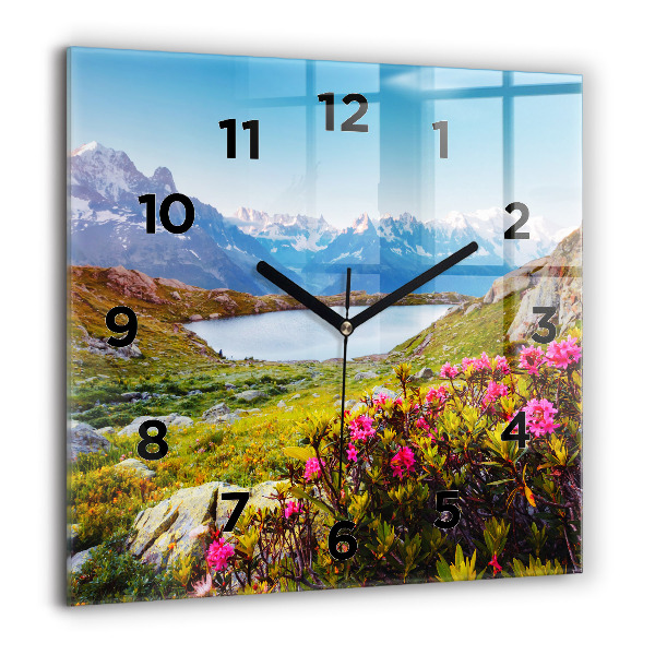 Square wall clock Mont Blanc Glacier Chamonix
