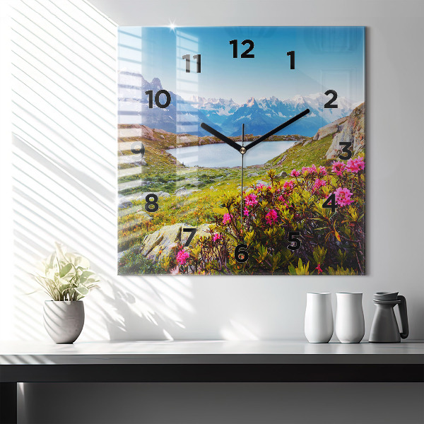 Square wall clock Mont Blanc Glacier Chamonix