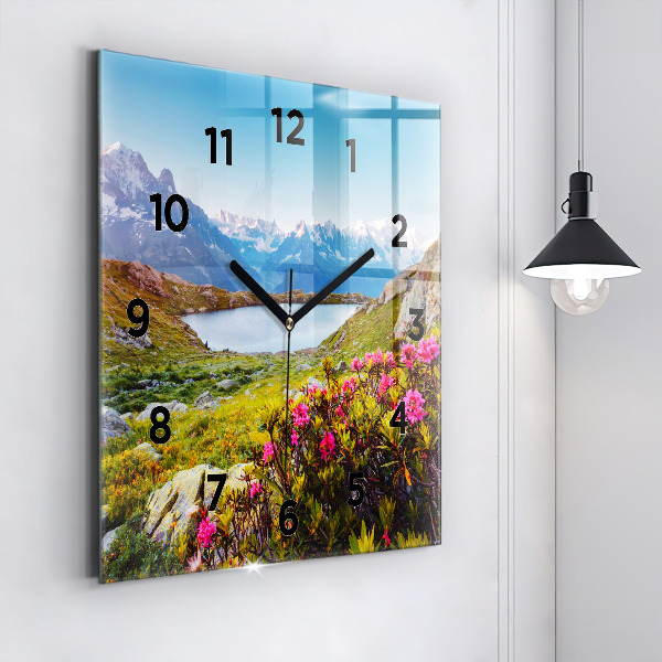 Square wall clock Mont Blanc Glacier Chamonix