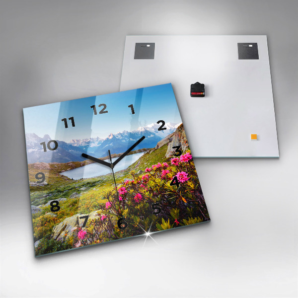 Square wall clock Mont Blanc Glacier Chamonix