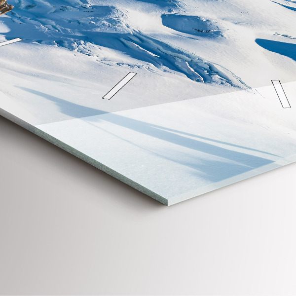 Square wall clock Skier in the Alps