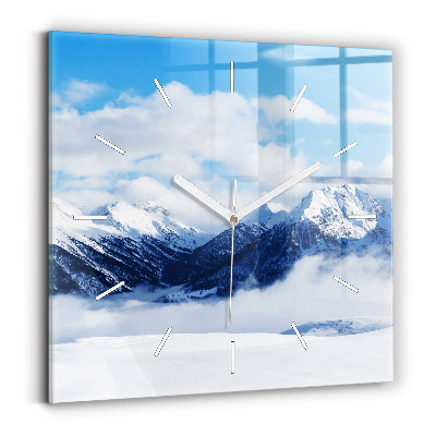 Square wall clock Mountain panorama