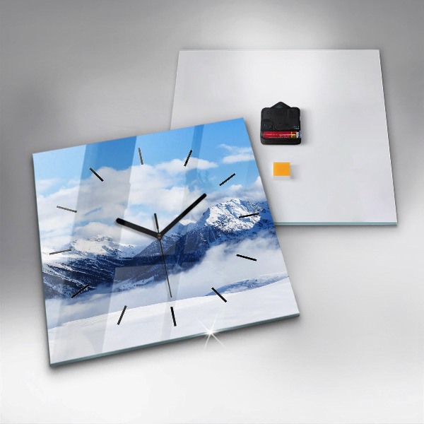 Square wall clock Mountain panorama