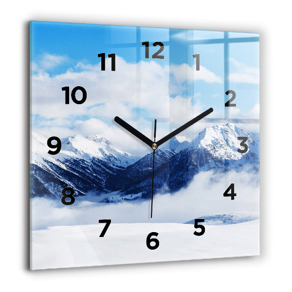 Square wall clock Mountain panorama