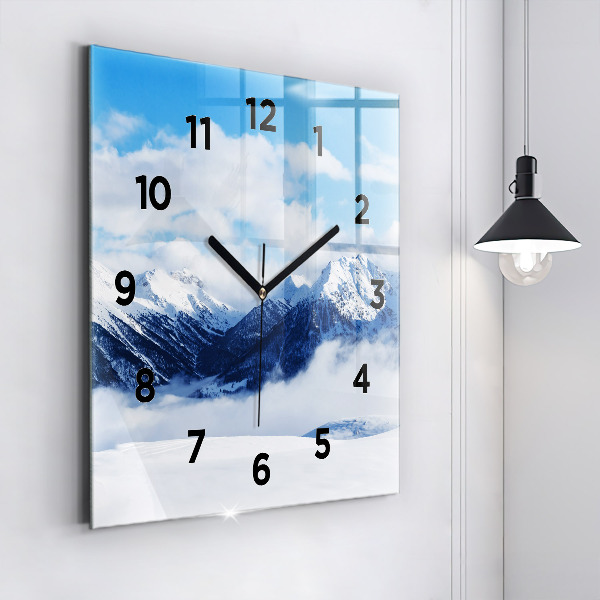 Square wall clock Mountain panorama