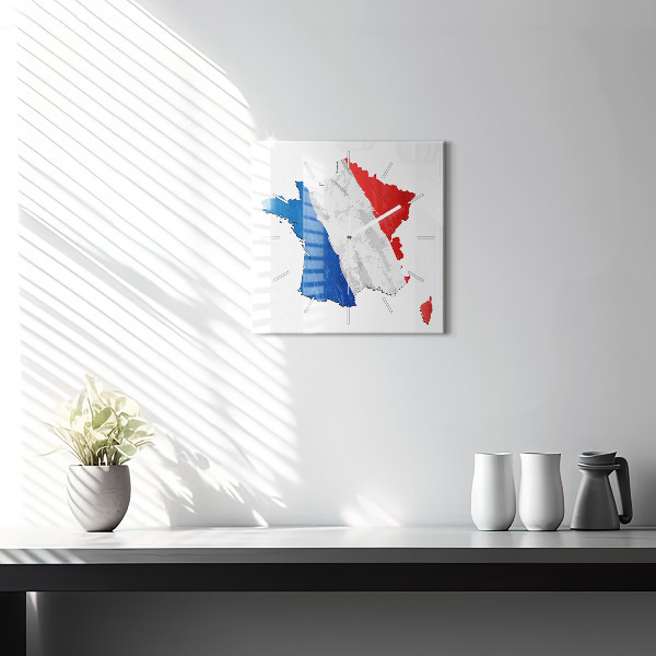 Square wall clock Flag of France