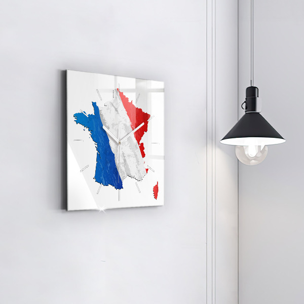 Square wall clock Flag of France