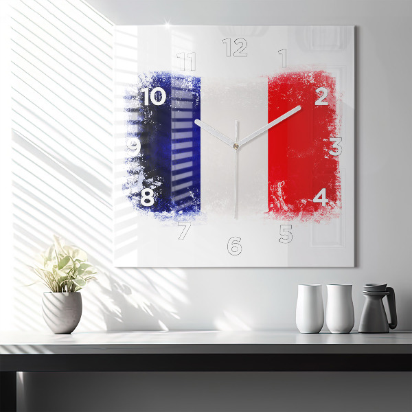 Square wall clock Flag of France