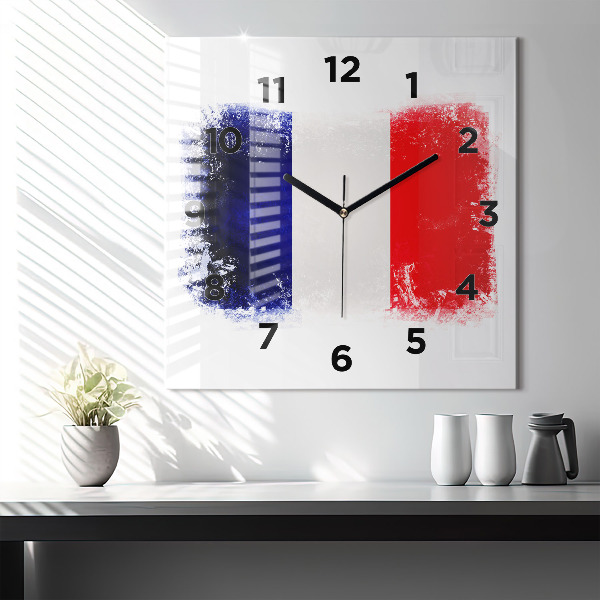 Square wall clock Flag of France