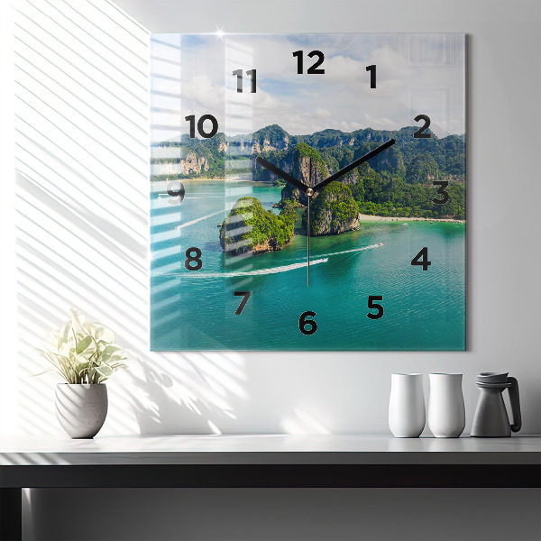 Square wall clock Island in Thailand