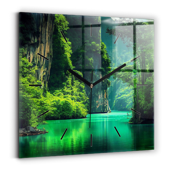 Square wall clock Thailand's natural landscape