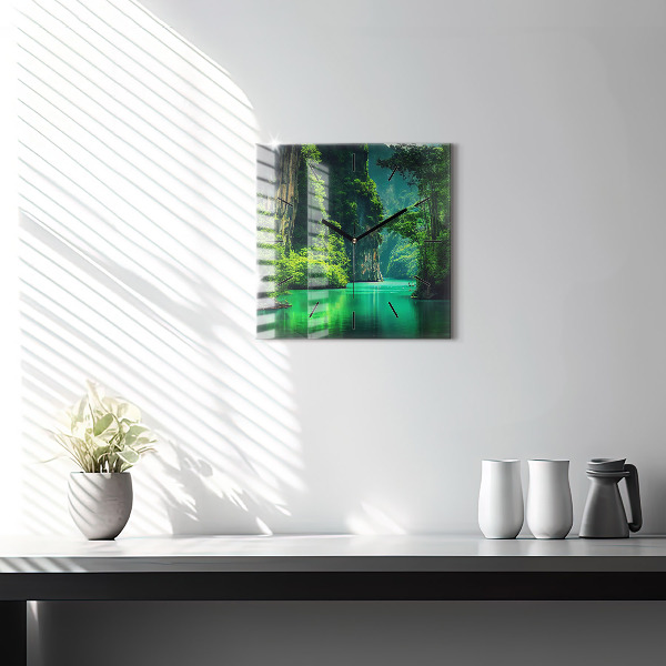 Square wall clock Thailand's natural landscape