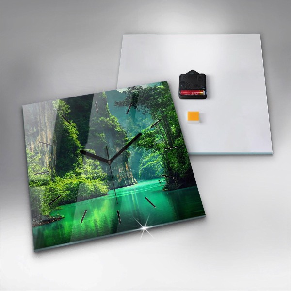 Square wall clock Thailand's natural landscape